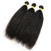 3 Natural Black Kinky Straight Bundles Package